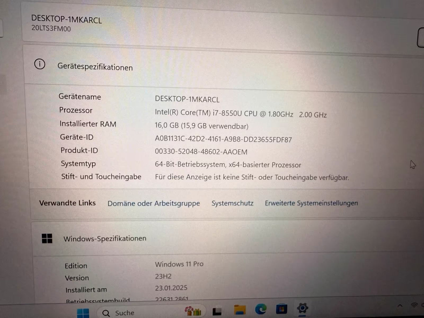 Lenovo thinkpad L480, 14“ Zoll, 16 GB DDR4 ram, 500gb ssd, Intel i-7-8550U, WIN 11
